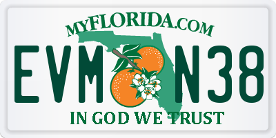 FL license plate EVMN38