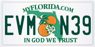FL license plate EVMN39