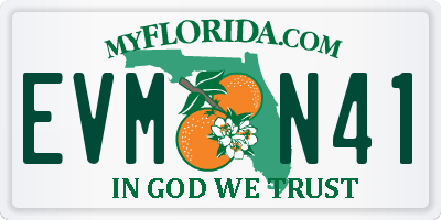 FL license plate EVMN41