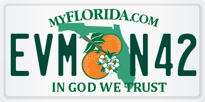 FL license plate EVMN42