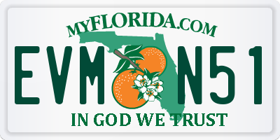 FL license plate EVMN51