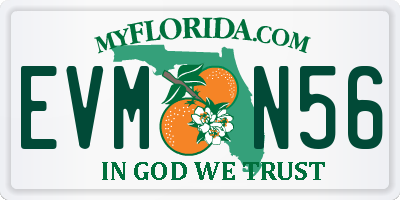 FL license plate EVMN56