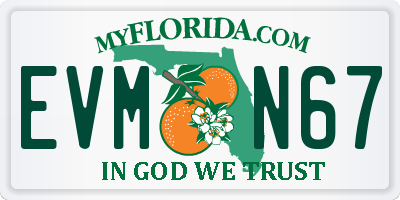 FL license plate EVMN67