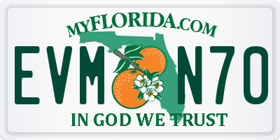 FL license plate EVMN70