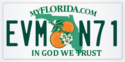 FL license plate EVMN71