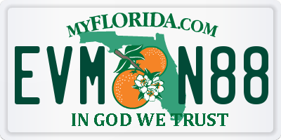 FL license plate EVMN88