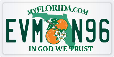 FL license plate EVMN96