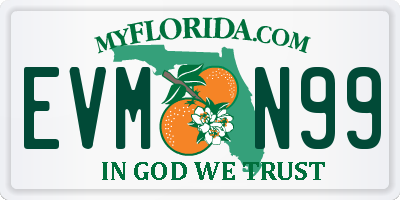 FL license plate EVMN99