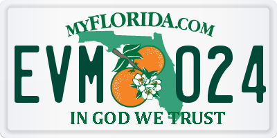 FL license plate EVMO24