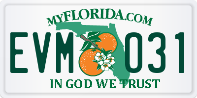 FL license plate EVMO31
