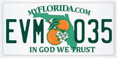 FL license plate EVMO35