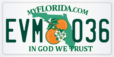 FL license plate EVMO36
