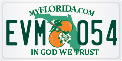 FL license plate EVMO54