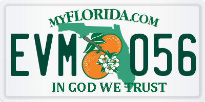 FL license plate EVMO56