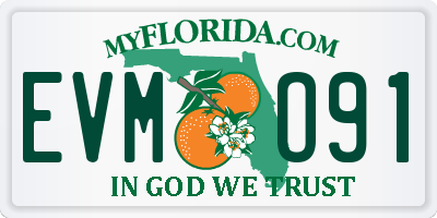 FL license plate EVMO91