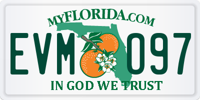 FL license plate EVMO97
