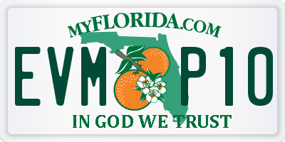 FL license plate EVMP10