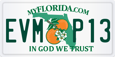 FL license plate EVMP13
