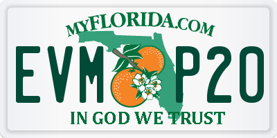 FL license plate EVMP20