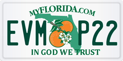 FL license plate EVMP22