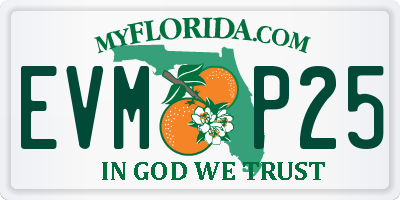FL license plate EVMP25
