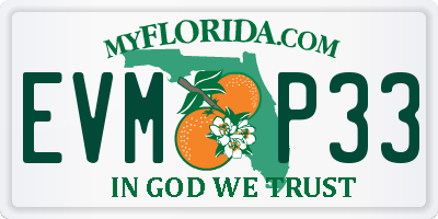 FL license plate EVMP33
