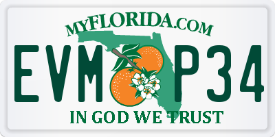 FL license plate EVMP34