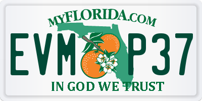 FL license plate EVMP37
