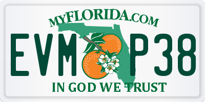 FL license plate EVMP38