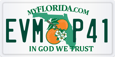FL license plate EVMP41