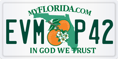 FL license plate EVMP42