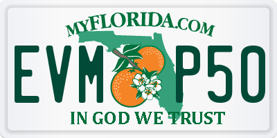 FL license plate EVMP50