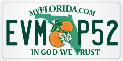 FL license plate EVMP52