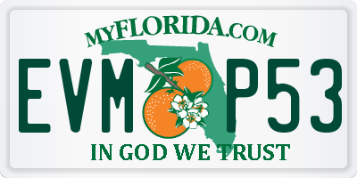 FL license plate EVMP53