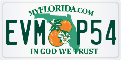FL license plate EVMP54