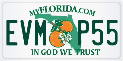 FL license plate EVMP55