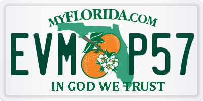 FL license plate EVMP57