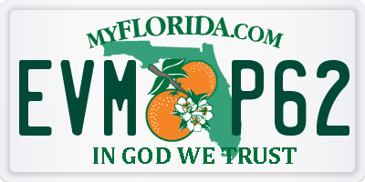 FL license plate EVMP62