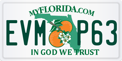 FL license plate EVMP63