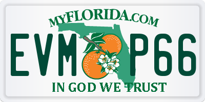 FL license plate EVMP66