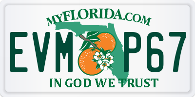 FL license plate EVMP67