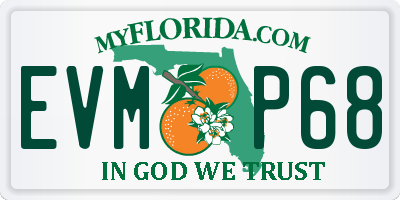 FL license plate EVMP68