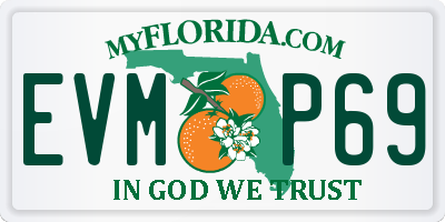 FL license plate EVMP69