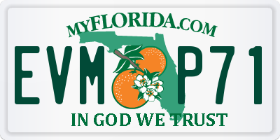 FL license plate EVMP71