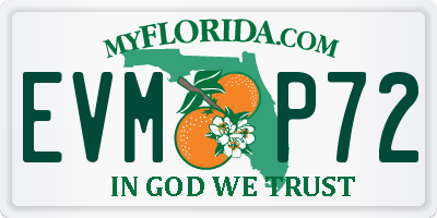 FL license plate EVMP72