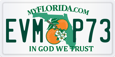 FL license plate EVMP73