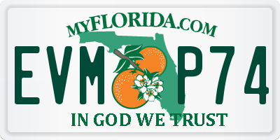 FL license plate EVMP74