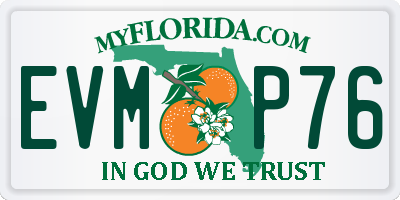 FL license plate EVMP76