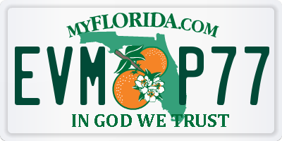 FL license plate EVMP77