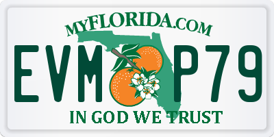 FL license plate EVMP79